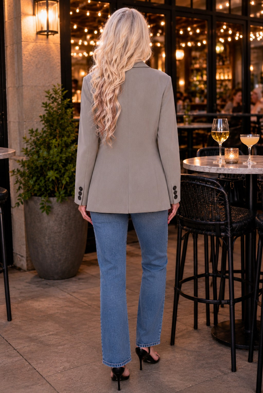 Moodie Olive Double Breasted Blazer-Outerwear-Moodie-Deja Nu Boutique, Women's Fashion Boutique in Lampasas, Texas