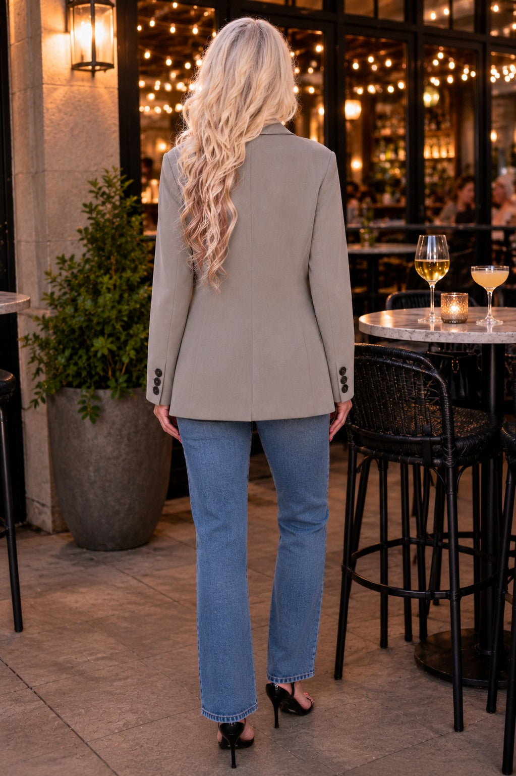 Moodie Olive Double Breasted Blazer-Outerwear-Moodie-Deja Nu Boutique, Women's Fashion Boutique in Lampasas, Texas