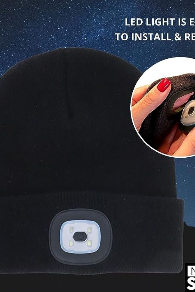 Night Scope Rechargeable Led Beanie In Black-Hats-Night Scope-Deja Nu Boutique, Women's Fashion Boutique in Lampasas, Texas