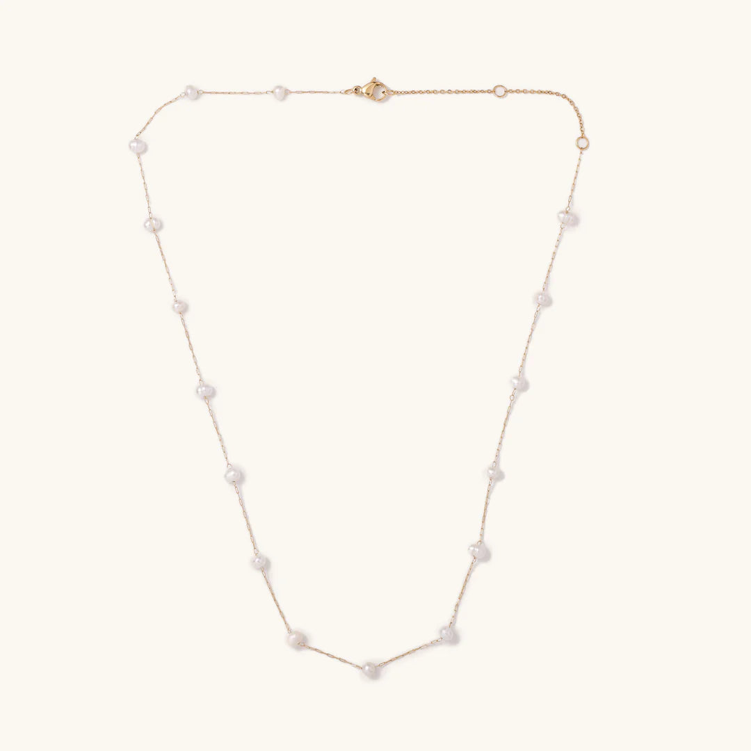 Nikki Smith Camille Pearl Necklace Waterproof Gold-Necklaces-Nikki Smith-Deja Nu Boutique, Women's Fashion Boutique in Lampasas, Texas