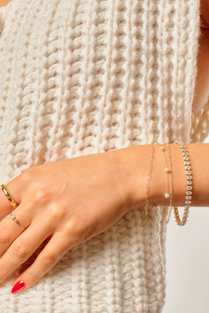 Nikki Smith Cushion Cut Tennis Bracelet Waterproof Gold-Bracelets-Nikki Smith-Deja Nu Boutique, Women's Fashion Boutique in Lampasas, Texas