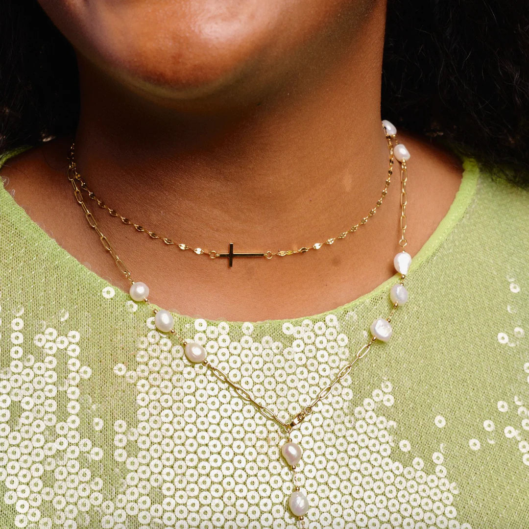 Nikki Smith Eve Heavenly Cross Choker Waterproof Gold-Necklaces-Nikki Smith-Deja Nu Boutique, Women's Fashion Boutique in Lampasas, Texas