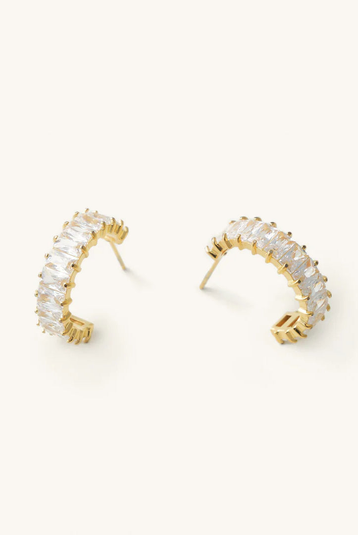 Nikki Smith Gold Crystal Shimmer Hoops Waterproof-Earrings-Nikki Smith-Deja Nu Boutique, Women's Fashion Boutique in Lampasas, Texas