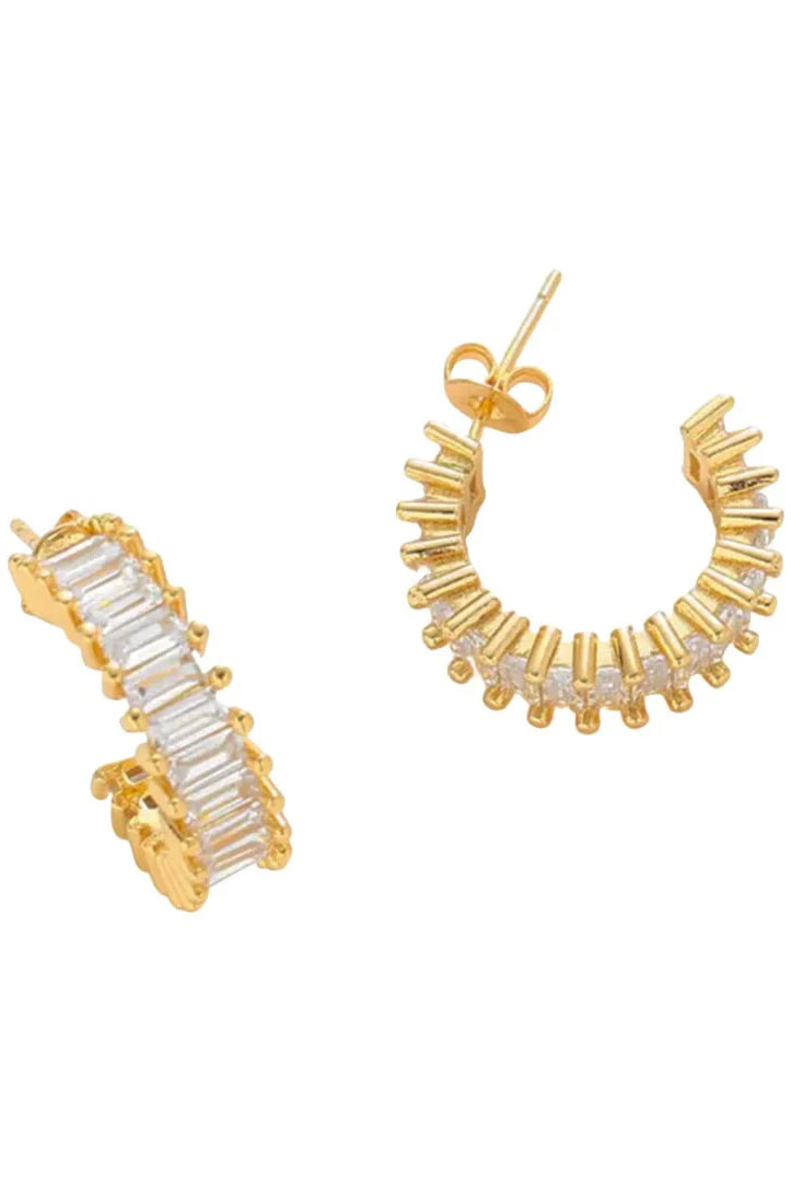 Nikki Smith Gold Crystal Shimmer Hoops Waterproof-Earrings-Nikki Smith-Deja Nu Boutique, Women's Fashion Boutique in Lampasas, Texas