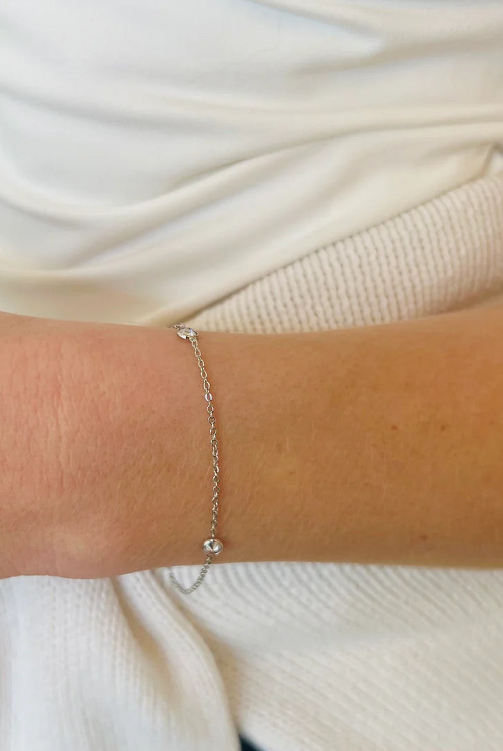 Nikki Smith Kai Silver Bracelet Waterproof-Bracelets-Nikki Smith-Deja Nu Boutique, Women's Fashion Boutique in Lampasas, Texas