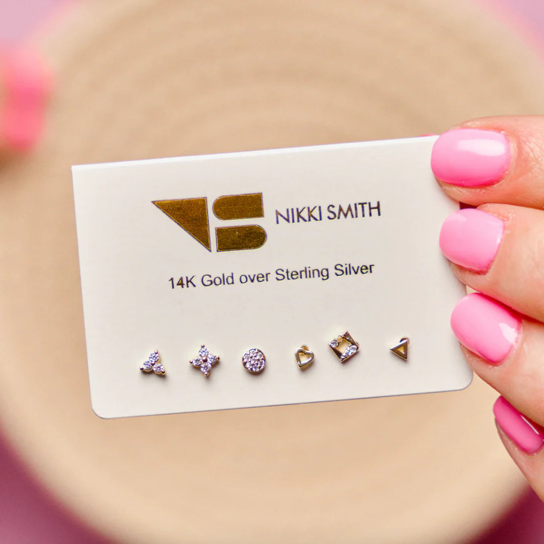Nikki Smith Micro Stud Earrings Pack Waterproof Gold-Earrings-Nikki Smith-Deja Nu Boutique, Women's Fashion Boutique in Lampasas, Texas