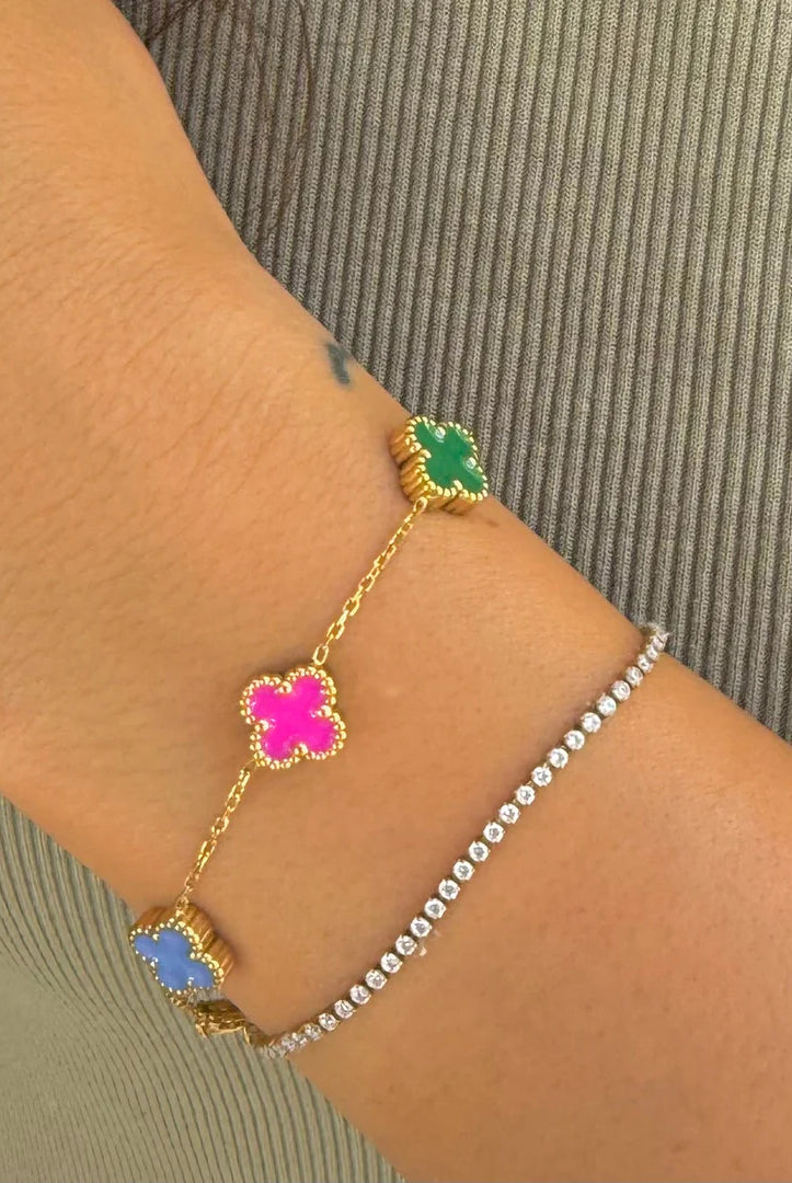 Nikki Smith Mini Multi Flora Bracelet Waterproof Gold-Bracelets-Nikki Smith-Deja Nu Boutique, Women's Fashion Boutique in Lampasas, Texas