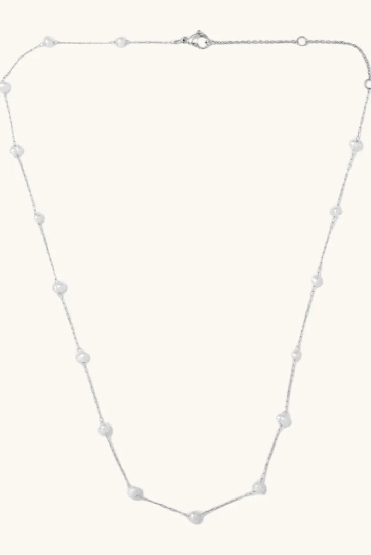 Nikki Smith Silver Camille Pearl Necklace Waterproof Silver-Necklaces-Nikki Smith-Deja Nu Boutique, Women's Fashion Boutique in Lampasas, Texas