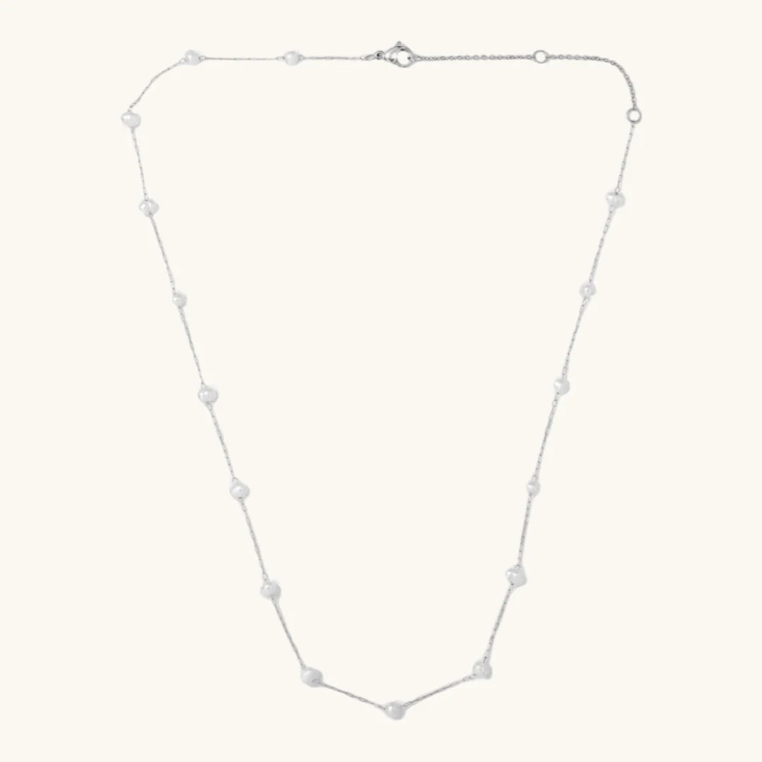 Nikki Smith Silver Camille Pearl Necklace Waterproof Silver-Necklaces-Nikki Smith-Deja Nu Boutique, Women's Fashion Boutique in Lampasas, Texas