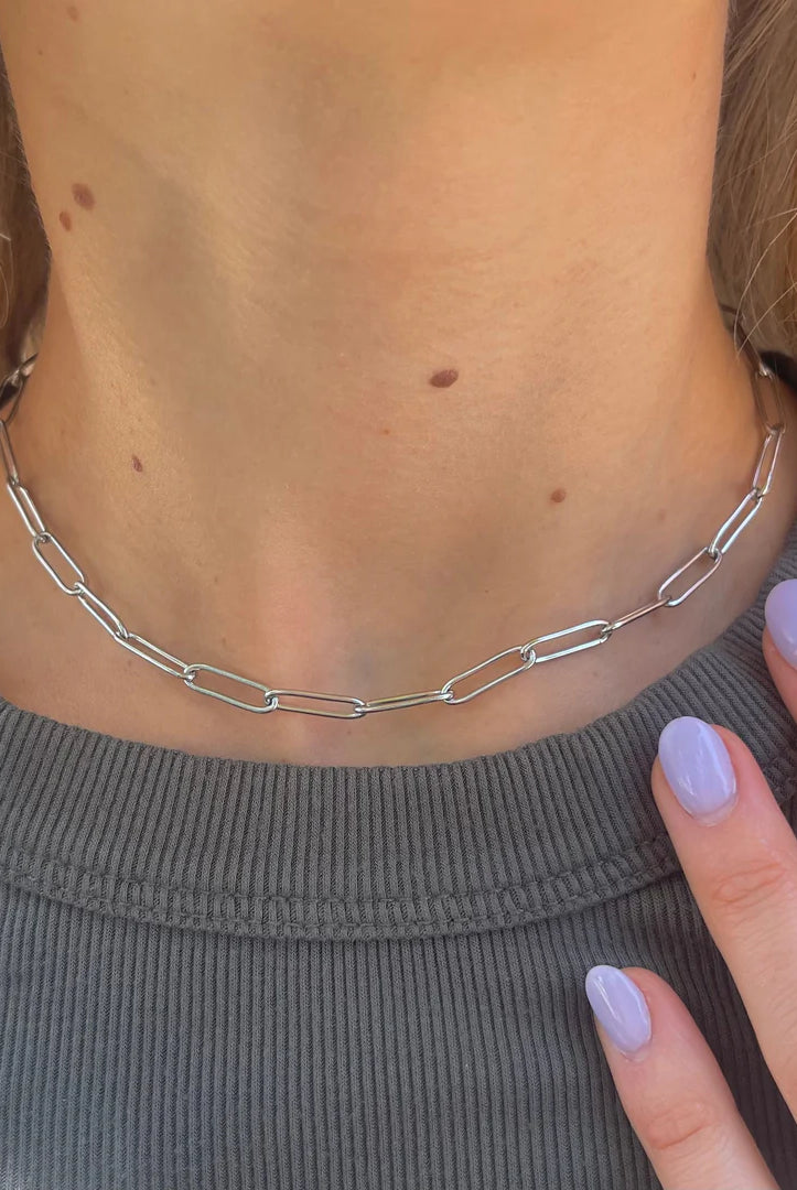 Nikki Smith Silver Sasha Chain Necklace Waterproof-Necklaces-Nikki Smith-Deja Nu Boutique, Women's Fashion Boutique in Lampasas, Texas