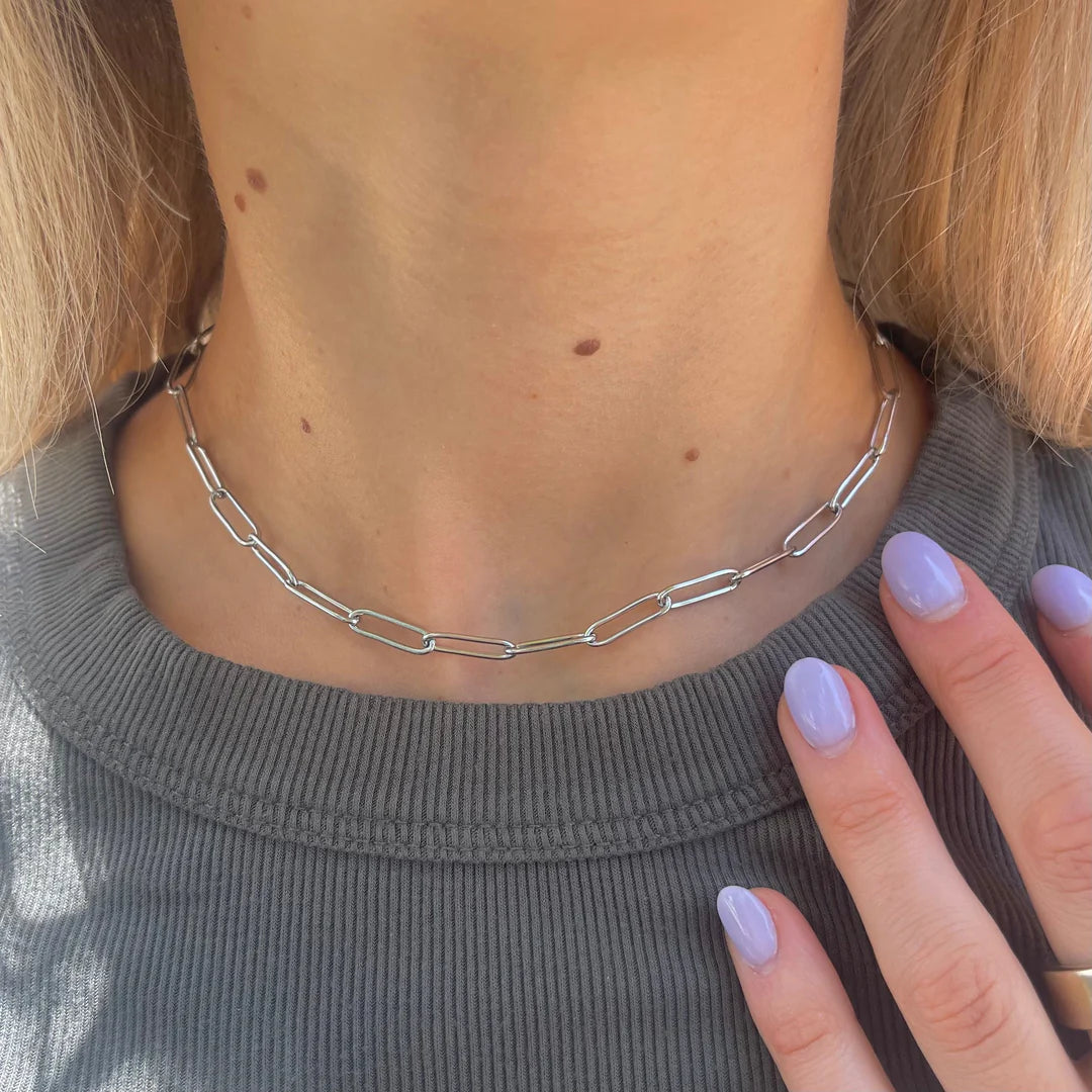 Nikki Smith Silver Sasha Chain Necklace Waterproof-Necklaces-Nikki Smith-Deja Nu Boutique, Women's Fashion Boutique in Lampasas, Texas