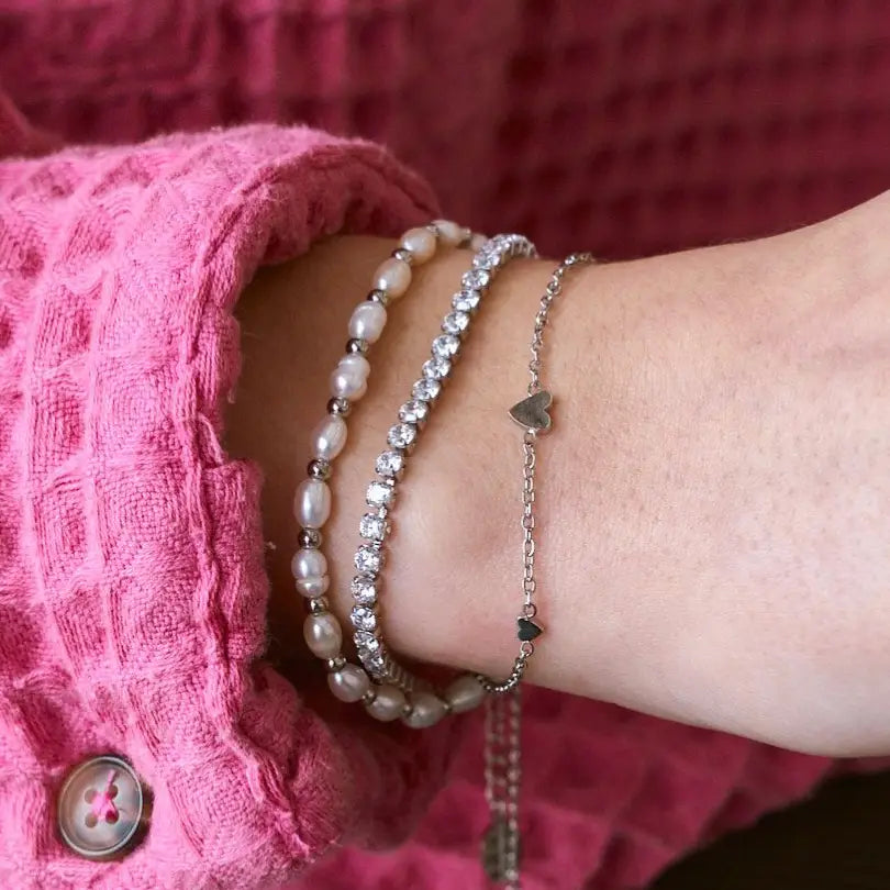 Nikki Smith Silver Shimmer Tennis Bracelet Waterproof-Bracelets-Nikki Smith-Deja Nu Boutique, Women's Fashion Boutique in Lampasas, Texas