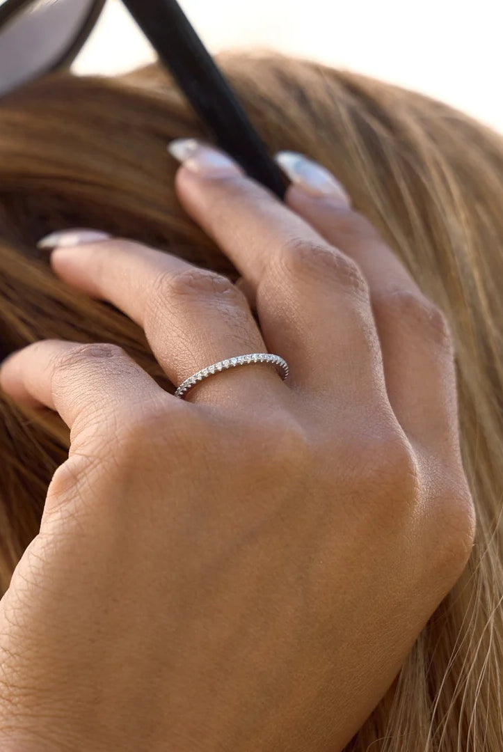 Nikki Smith Sutton Silver Shimmer Ring Waterproof-Rings-Nikki Smith-Deja Nu Boutique, Women's Fashion Boutique in Lampasas, Texas