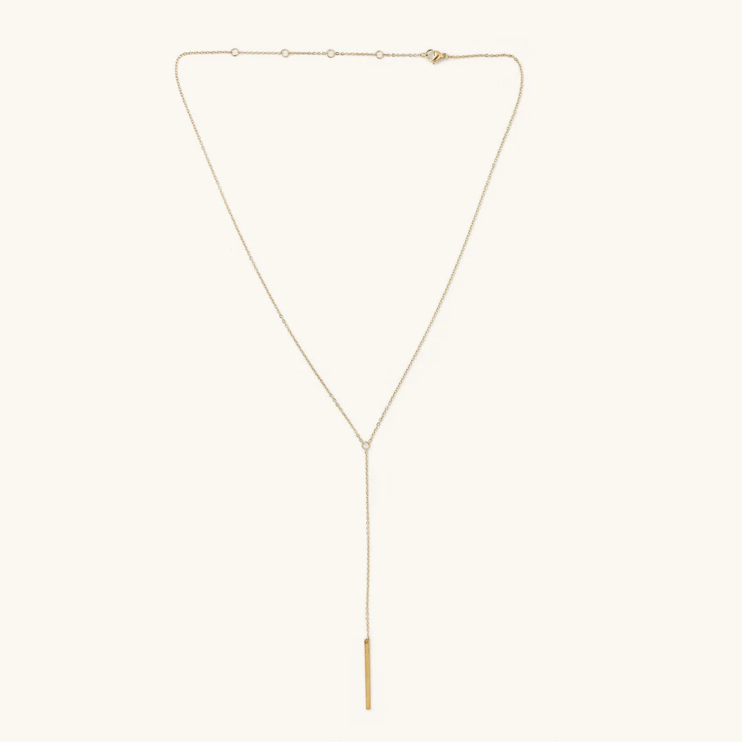 Nikki Smith Waterproof Gold Shimmer Lariat Necklace-Necklaces-Nikki Smith-Deja Nu Boutique, Women's Fashion Boutique in Lampasas, Texas
