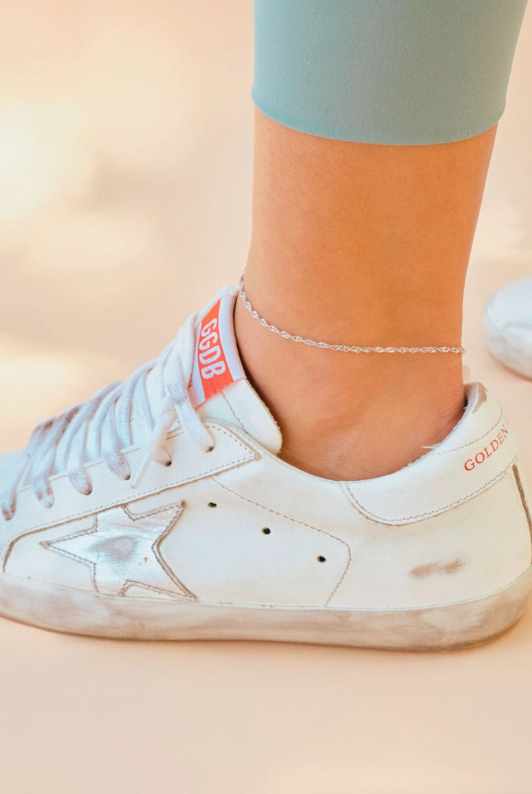 Nikki Smith Waterproof Silver Fallon Anklet-Anklets-Nikki Smith-Deja Nu Boutique, Women's Fashion Boutique in Lampasas, Texas