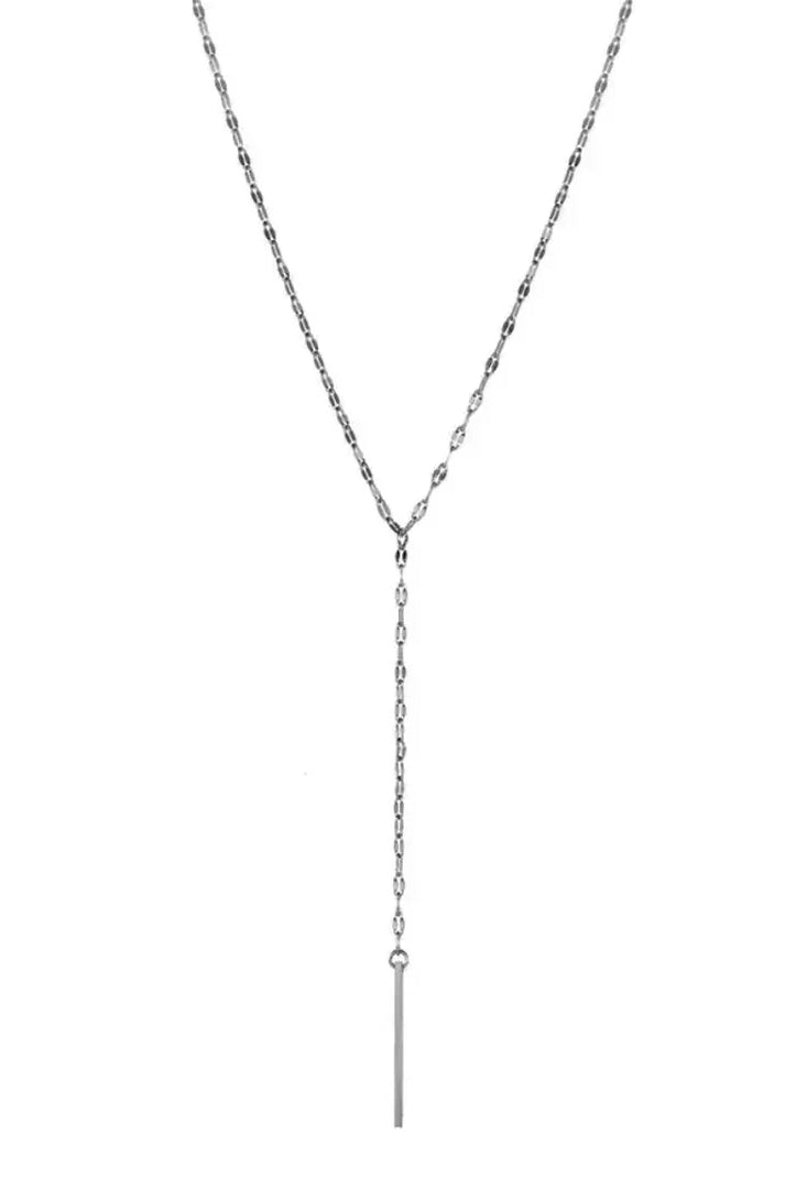 Nikki Smith Waterproof Silver Shimmer Lariat Necklace-Necklaces-Nikki Smith-Deja Nu Boutique, Women's Fashion Boutique in Lampasas, Texas