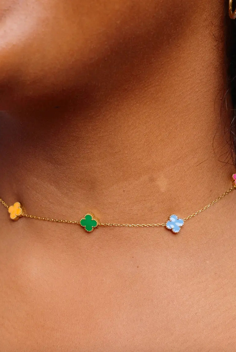 Nikki Smith Mini Multi Flora Necklace Waterproof Gold-Necklaces-Nikki Smith-Deja Nu Boutique, Women's Fashion Boutique in Lampasas, Texas