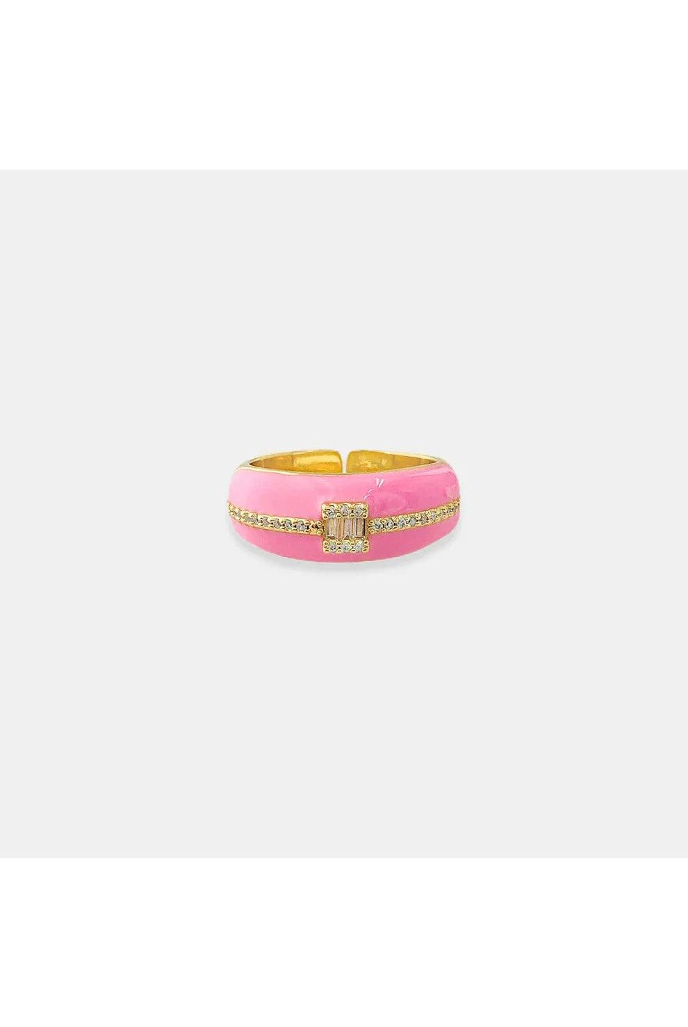 OMG BLING CZ Enamel Ring In Pink-Rings-OMG BLINGS-Deja Nu Boutique, Women's Fashion Boutique in Lampasas, Texas