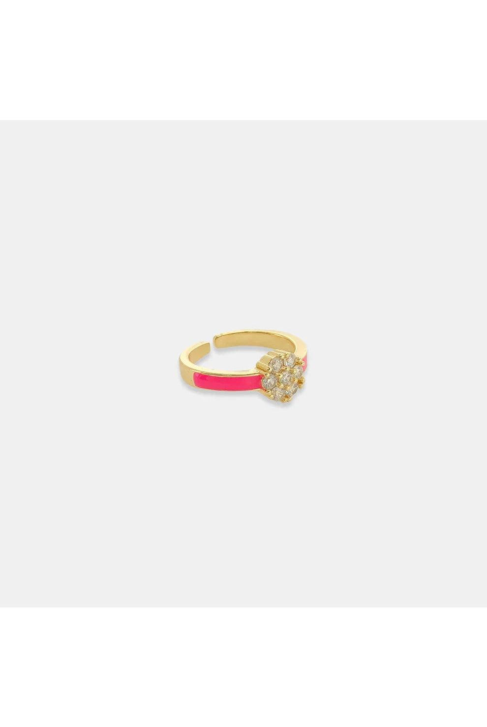 OMG BLING CZ Flower Enamel Ring In Hot Pink-Rings-OMG BLINGS-Deja Nu Boutique, Women's Fashion Boutique in Lampasas, Texas