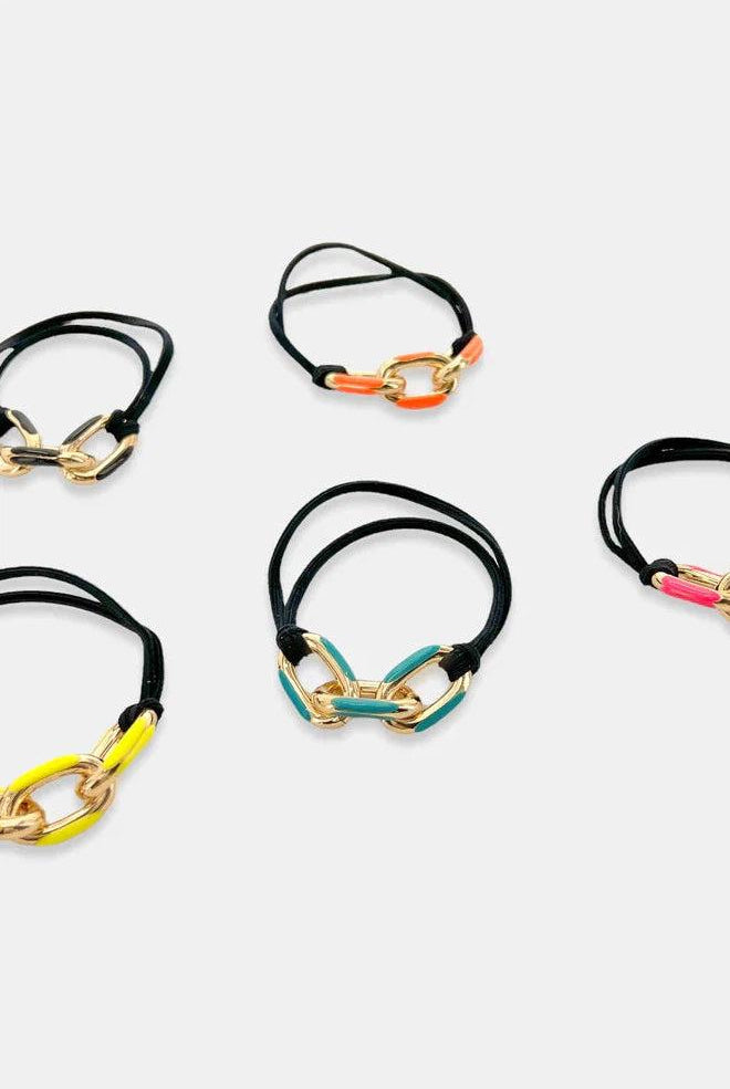 OMG BLING Five Piece Enamel Hair Tie - Bracelet Set In Bright Colors-Hair Ties-OMG BLINGS-Deja Nu Boutique, Women's Fashion Boutique in Lampasas, Texas