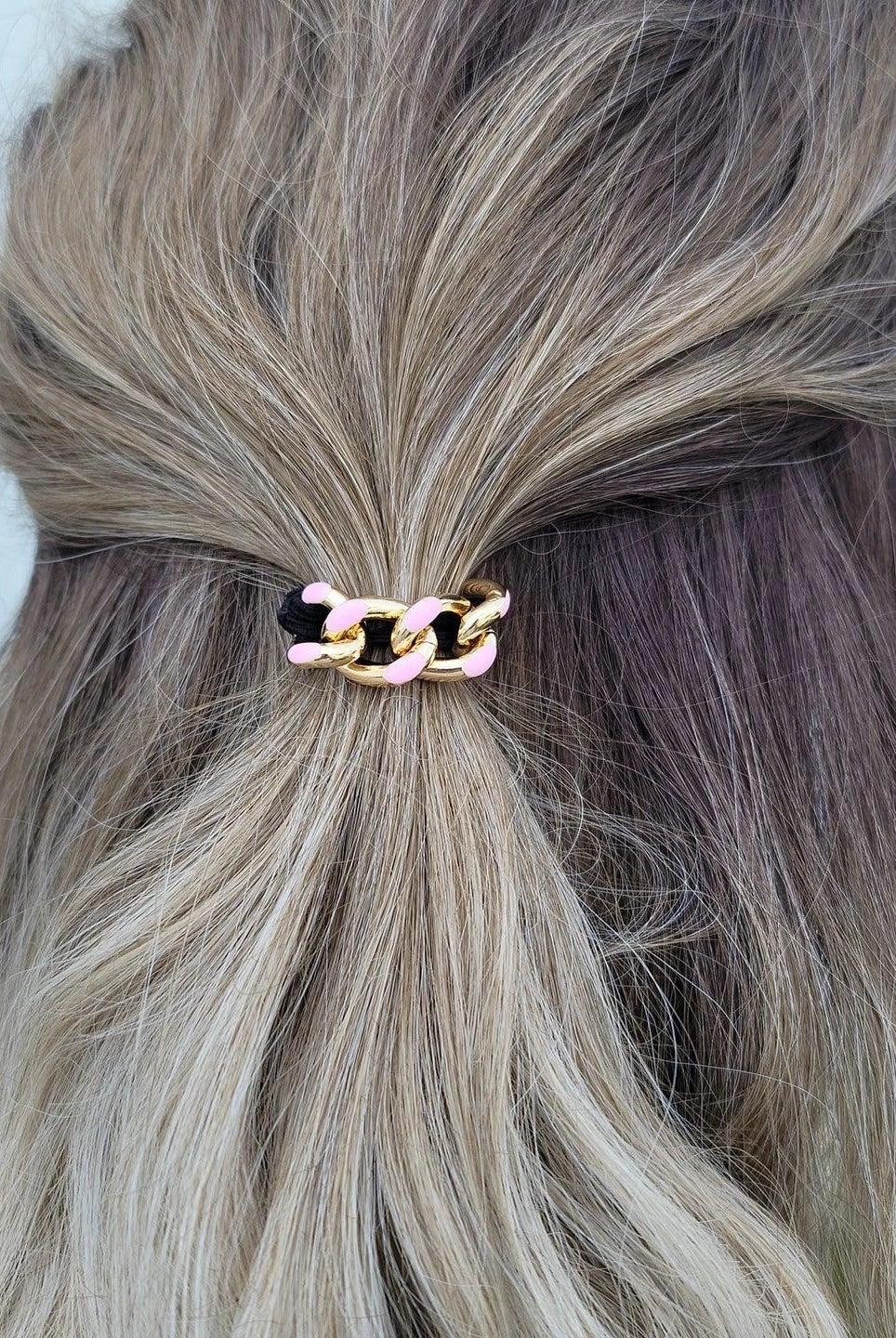 OMG BLING Five Piece Enamel Hair Tie - Bracelet Set With Tan Tie-Hair Ties-OMG BLINGS-Deja Nu Boutique, Women's Fashion Boutique in Lampasas, Texas