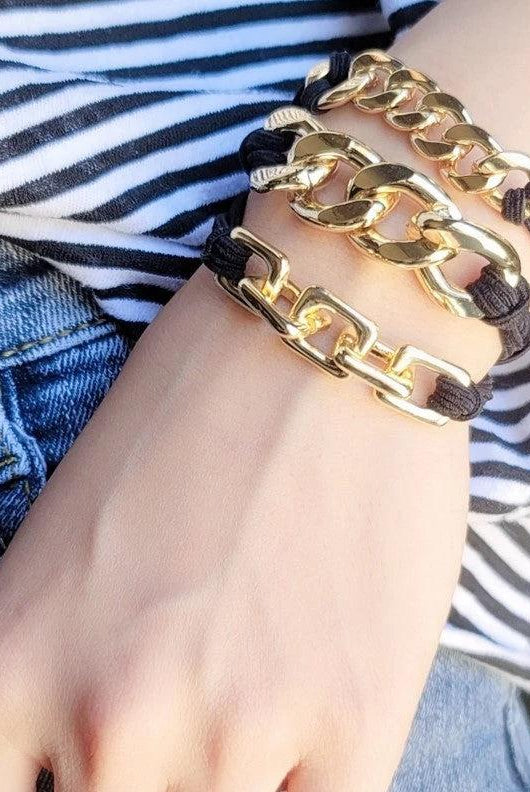 OMG BLING Five Piece Hair Tie - Bracelet Set In Silver And Gold-Hair Ties-OMG BLINGS-Deja Nu Boutique, Women's Fashion Boutique in Lampasas, Texas