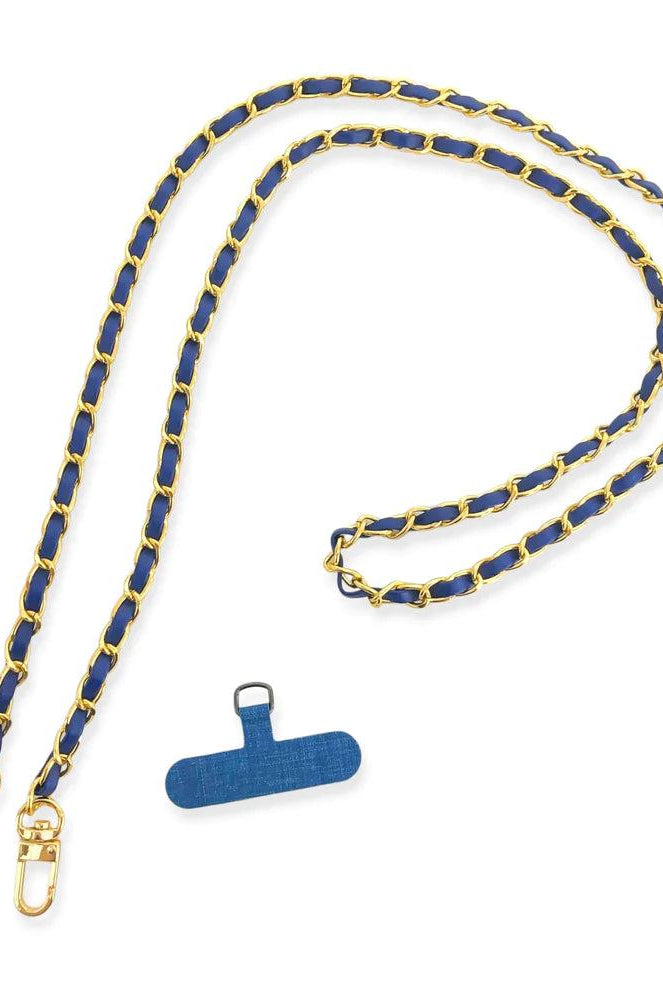 OMG BLING Long Vegan Leather Cellphone Chain In Royal Blue-Handbags, Wallets & Cases-OMG BLINGS-Deja Nu Boutique, Women's Fashion Boutique in Lampasas, Texas