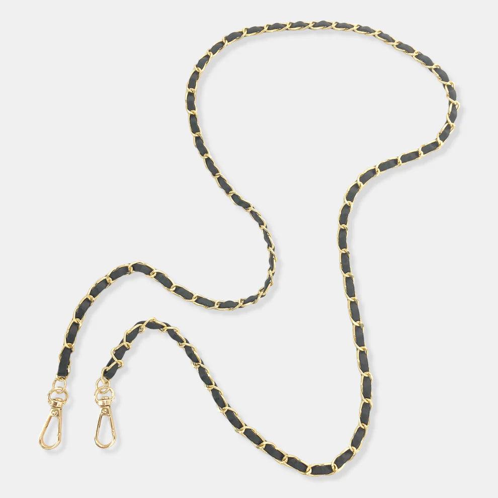 OMG BLING Long Vegan Leather Cellphone Chain In Black-Handbags, Wallets & Cases-OMG BLINGS-Deja Nu Boutique, Women's Fashion Boutique in Lampasas, Texas