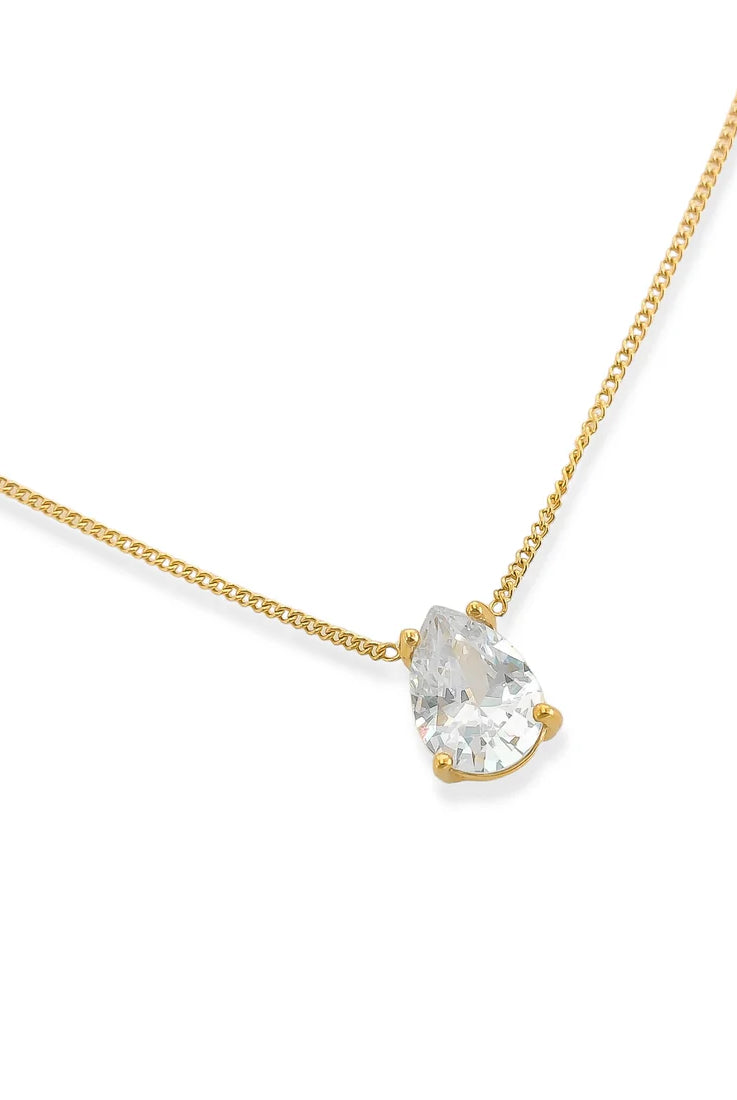 OMG Bling Water Resistant Cubic Zirconia Teardrop Necklace In Gold Or Silver-Necklaces-OMG BLINGS-Deja Nu Boutique, Women's Fashion Boutique in Lampasas, Texas