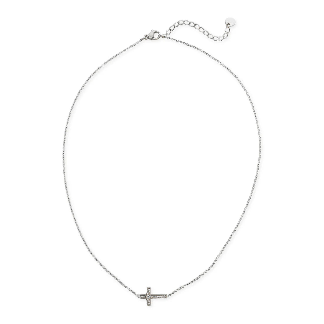 OMG Bling Water Resistant Rhinestone Cross Necklace In Silver Or Gold-Necklaces-OMG BLINGS-Deja Nu Boutique, Women's Fashion Boutique in Lampasas, Texas