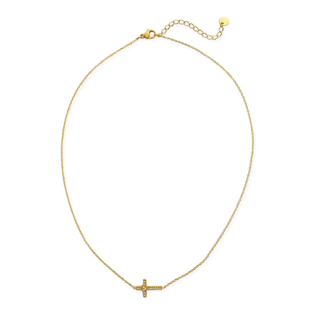 OMG Bling Water Resistant Rhinestone Cross Necklace In Silver Or Gold-Necklaces-OMG BLINGS-Deja Nu Boutique, Women's Fashion Boutique in Lampasas, Texas