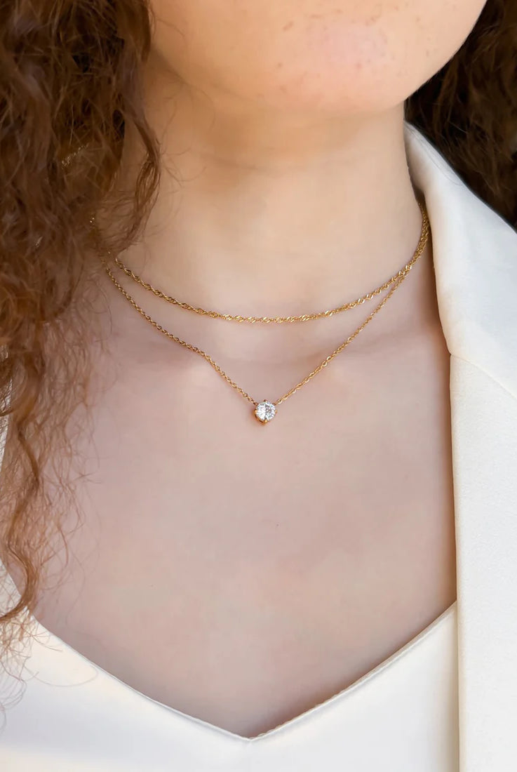 Omg Bling Water Resistance Double Chain Marque Necklace-Necklaces-OMG BLINGS-Deja Nu Boutique, Women's Fashion Boutique in Lampasas, Texas