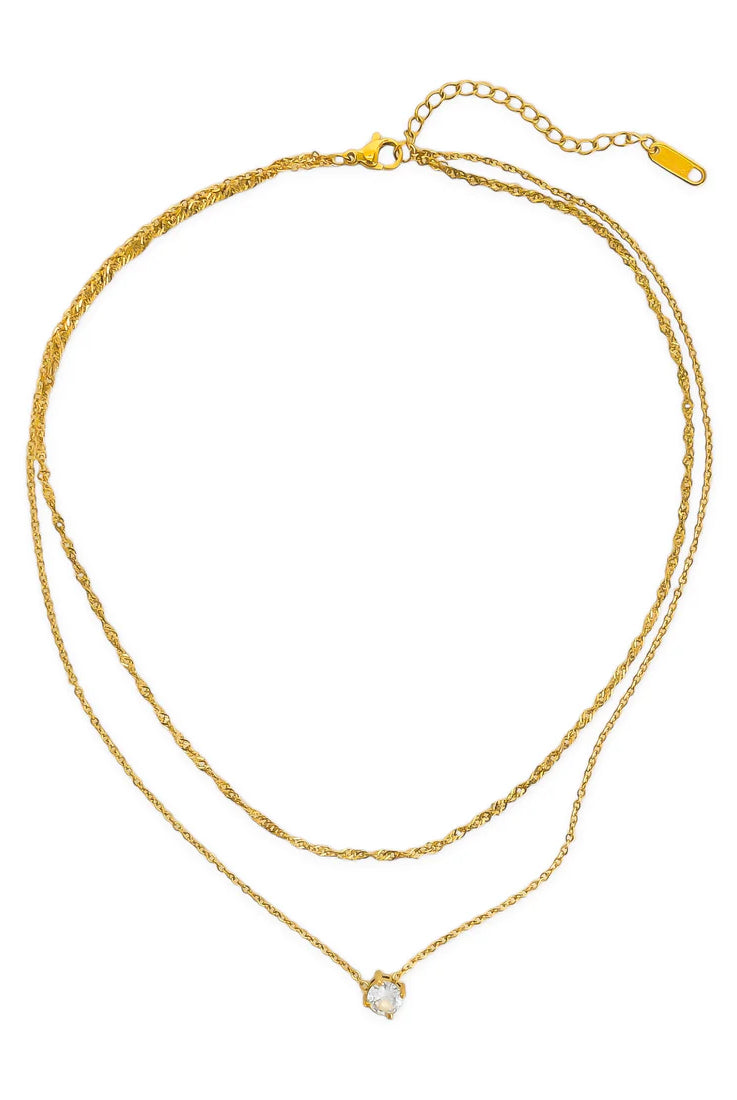 Omg Bling Water Resistance Double Chain Marque Necklace-Necklaces-OMG BLINGS-Deja Nu Boutique, Women's Fashion Boutique in Lampasas, Texas