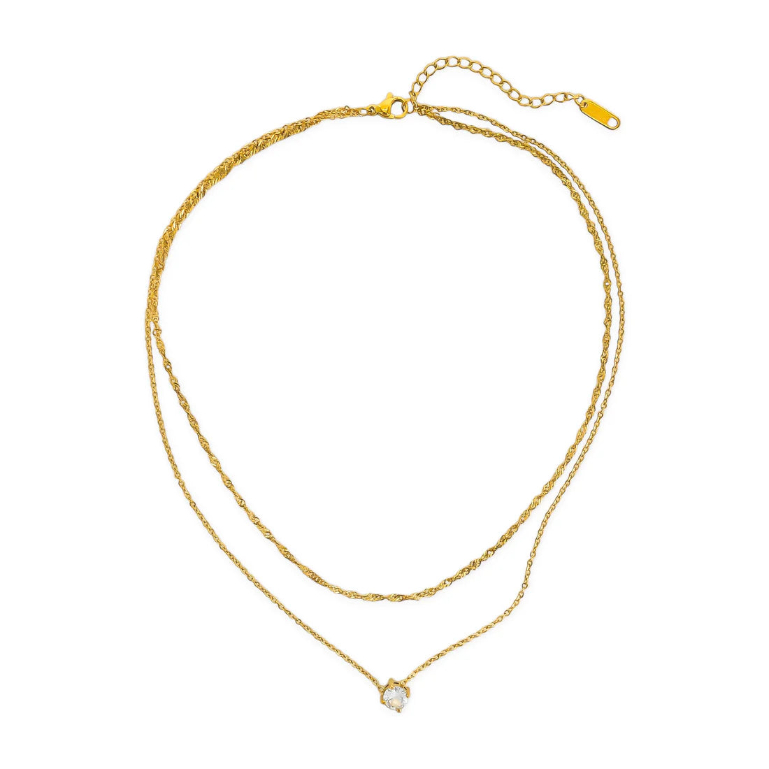 Omg Bling Water Resistance Double Chain Marque Necklace-Necklaces-OMG BLINGS-Deja Nu Boutique, Women's Fashion Boutique in Lampasas, Texas