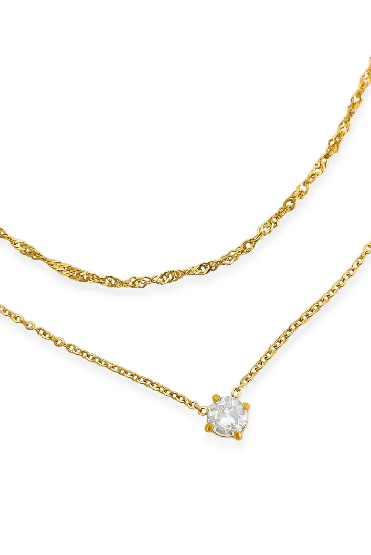 Omg Bling Water Resistance Double Chain Marque Necklace-Necklaces-OMG BLINGS-Deja Nu Boutique, Women's Fashion Boutique in Lampasas, Texas