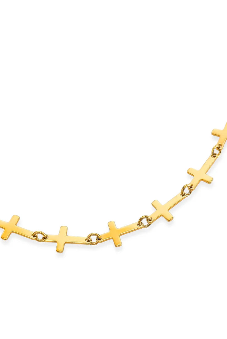 Omg Bling Water Resistant Cross Choker Necklace-Necklaces-OMG BLINGS-Deja Nu Boutique, Women's Fashion Boutique in Lampasas, Texas