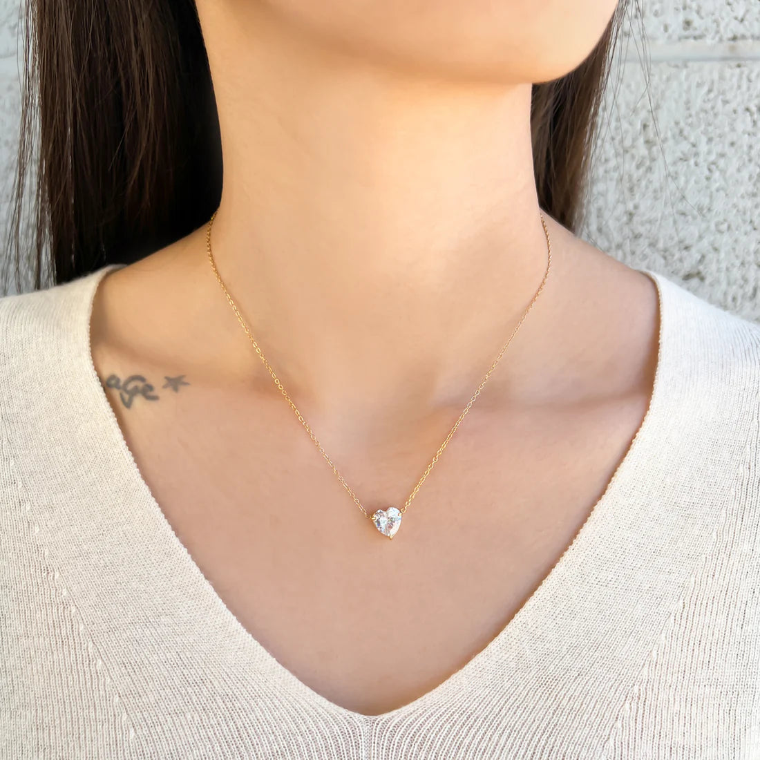 Omg Bling Water Resistant Crystal Heart Necklace-Necklaces-OMG BLINGS-Deja Nu Boutique, Women's Fashion Boutique in Lampasas, Texas