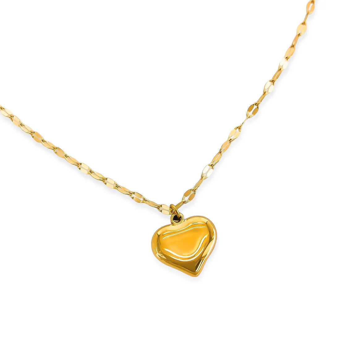 Omg Bling Water Resistant Heart Lock Necklace In Gold-Necklaces-OMG BLINGS-Deja Nu Boutique, Women's Fashion Boutique in Lampasas, Texas