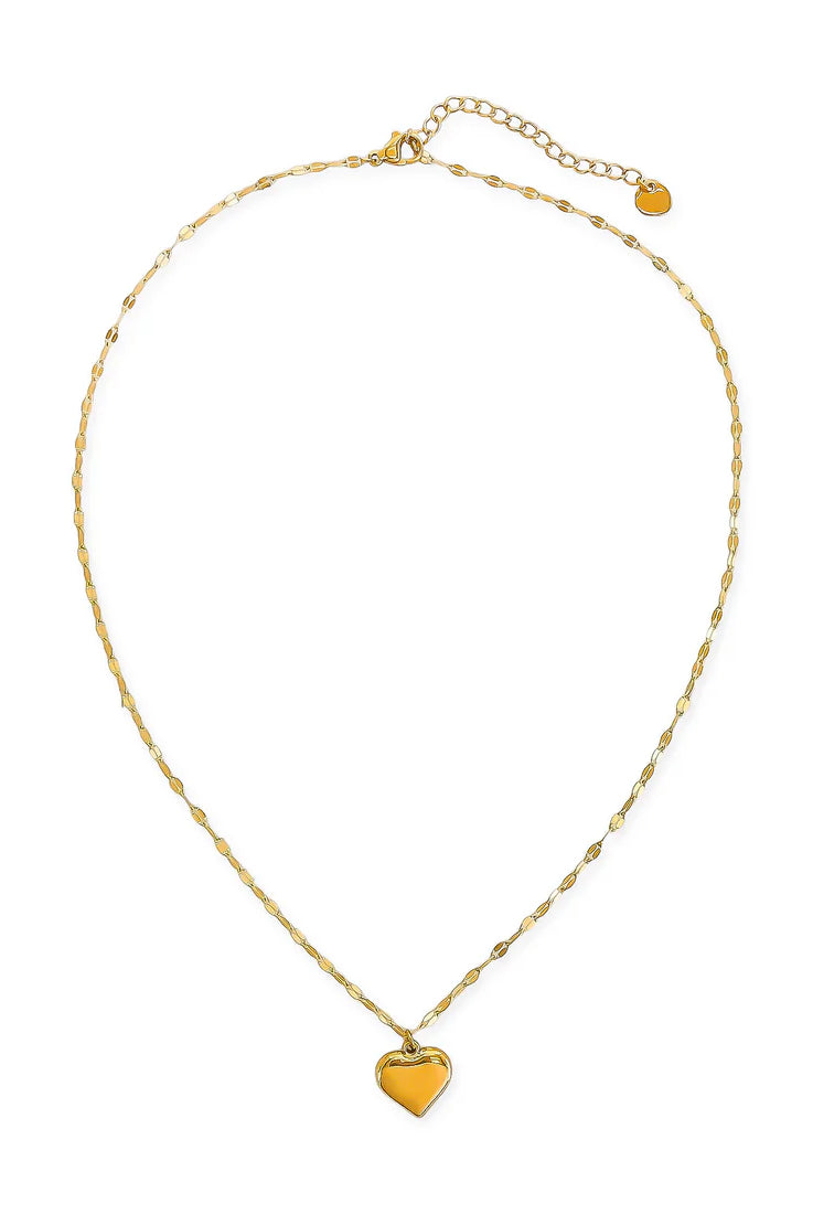 Omg Bling Water Resistant Heart Lock Necklace In Gold-Necklaces-OMG BLINGS-Deja Nu Boutique, Women's Fashion Boutique in Lampasas, Texas