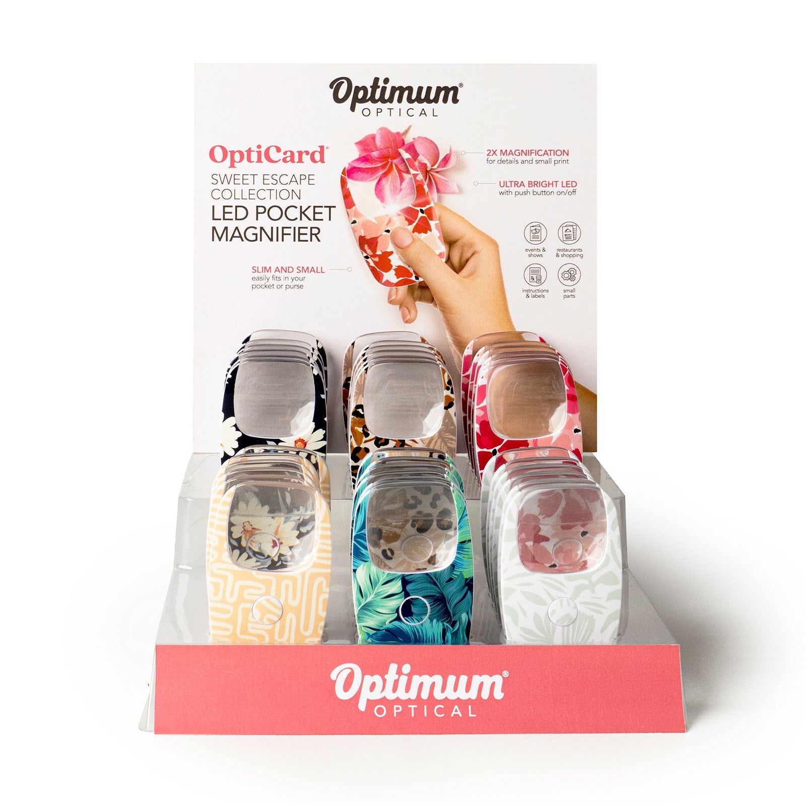Optimum Optical - Sweet Escape Opticard LED Pocket Magnifier-magnifier-Optimum Optical-Deja Nu Boutique, Women's Fashion Boutique in Lampasas, Texas