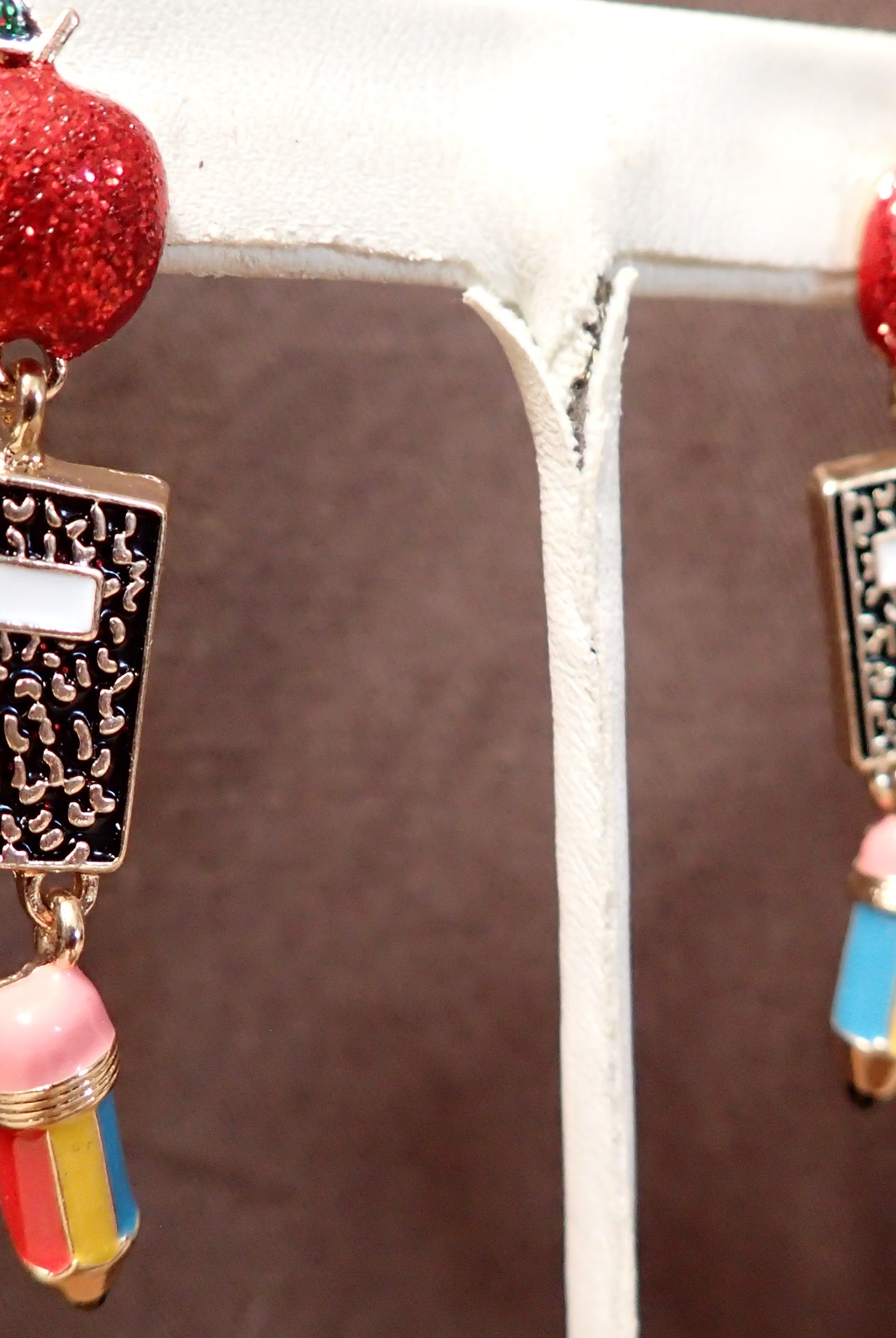 All That Glitterz Teacher Apple, Notebook & Pencil Drop Earrings-Earrings-All That Glitterz-Deja Nu Boutique, Women's Fashion Boutique in Lampasas, Texas