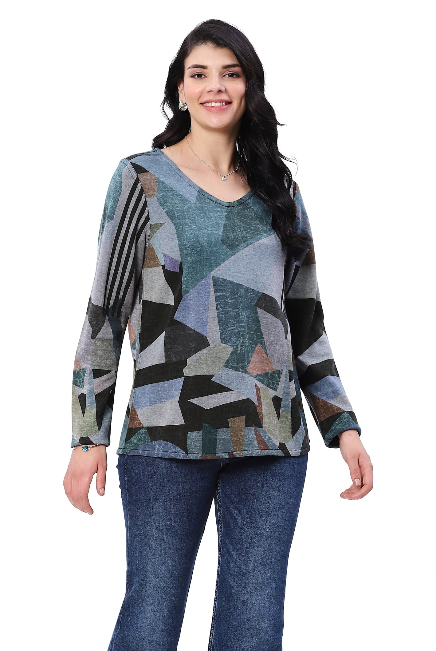 Parsley & Sage Jodie Reversible V-Neck Top-Tops-Parsley & Sage-Deja Nu Boutique, Women's Fashion Boutique in Lampasas, Texas