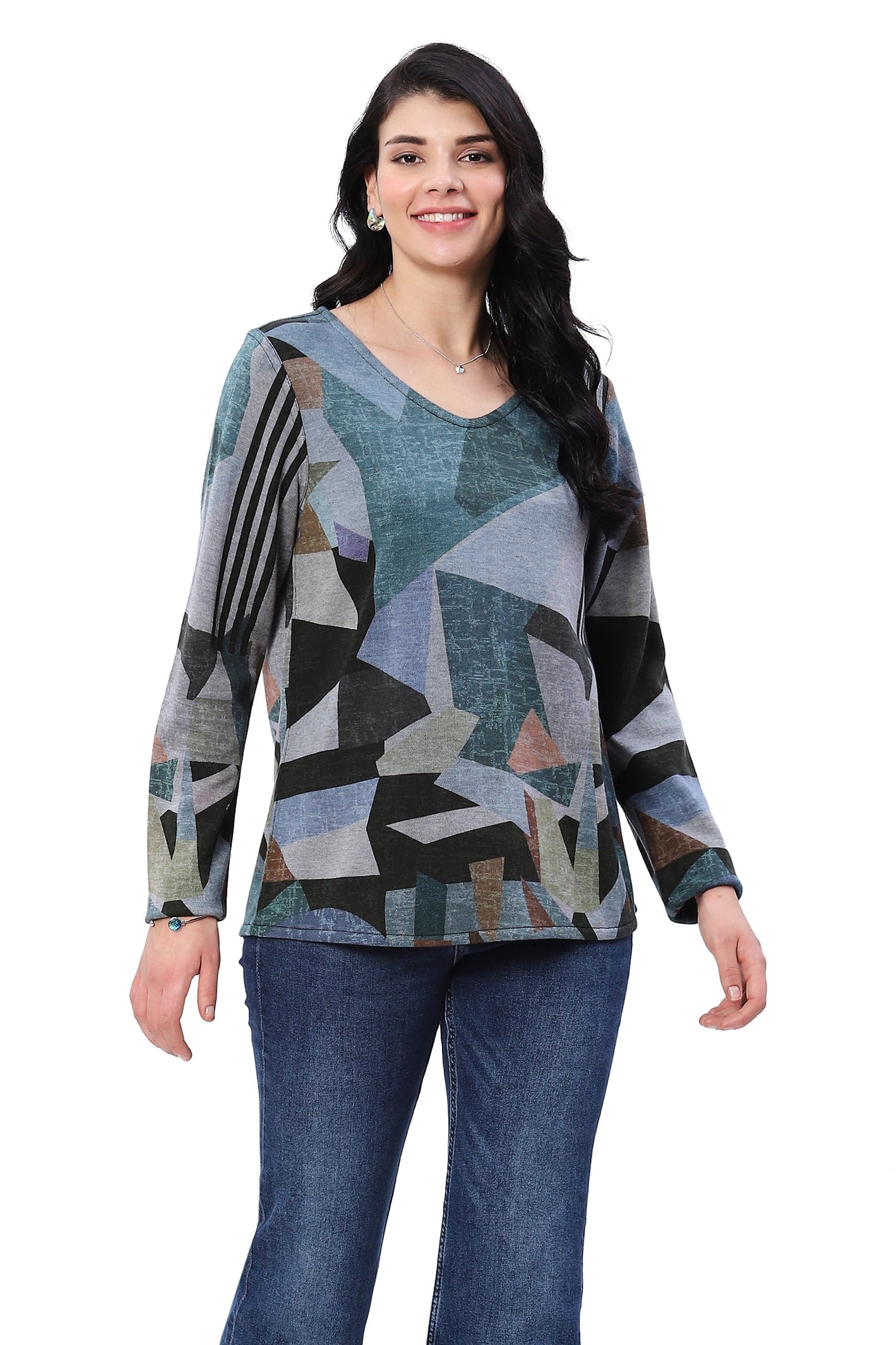 Parsley & Sage Jodie Reversible V-Neck Top-Tops-Parsley & Sage-Deja Nu Boutique, Women's Fashion Boutique in Lampasas, Texas