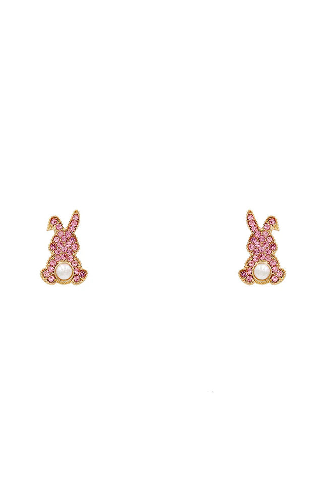 🌸 Pink Glitter Bunny Tail Earrings – Hop into the Sparkle!-Earrings-Deja Nu Tx-Deja Nu Boutique, Women's Fashion Boutique in Lampasas, Texas