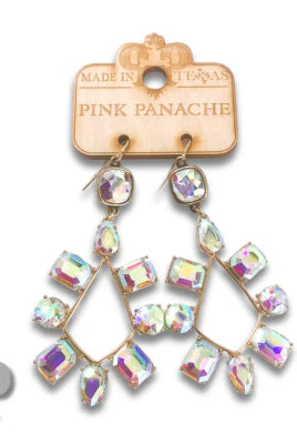 Pink Panache Austrian AB Crystal Teardrop Earring-Earrings-Pink Panache-Deja Nu Boutique, Women's Fashion Boutique in Lampasas, Texas