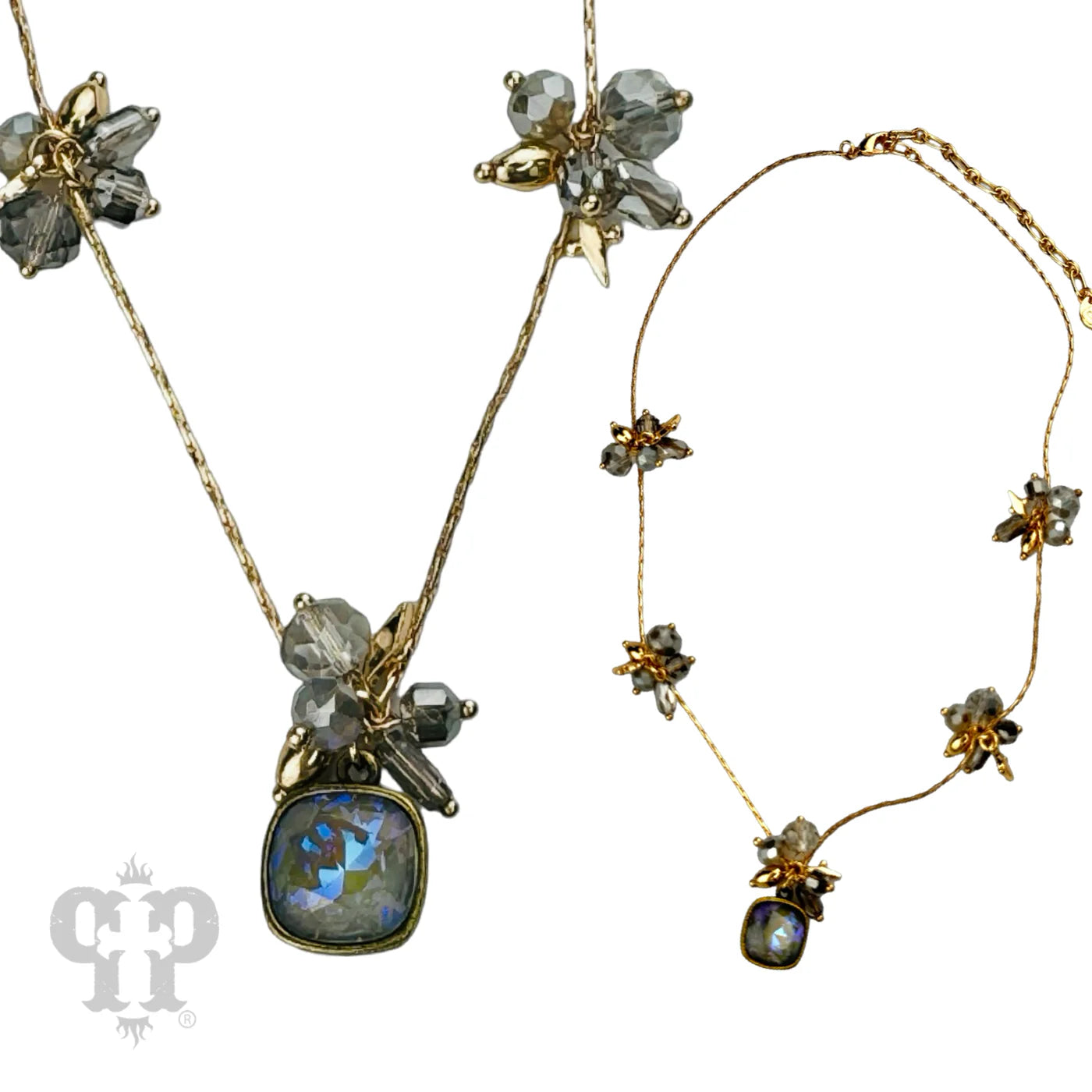 Pink Panache Bead Cluster Necklace With Austrian Crystal Pendant-Necklaces-Pink Panache-Deja Nu Boutique, Women's Fashion Boutique in Lampasas, Texas