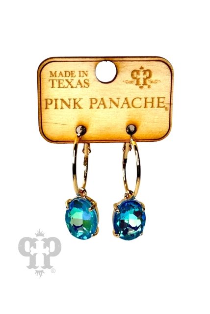 Pink Panache Blue Oval Drop Earrings-Earrings-Pink Panache-Deja Nu Boutique, Women's Fashion Boutique in Lampasas, Texas
