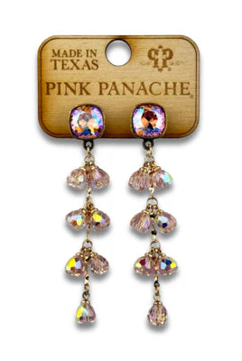 Pink Panache Gold or Silver Waterfall Bead Earrings with Austrian Crystals-Earrings-Pink Panache-Deja Nu Boutique, Women's Fashion Boutique in Lampasas, Texas