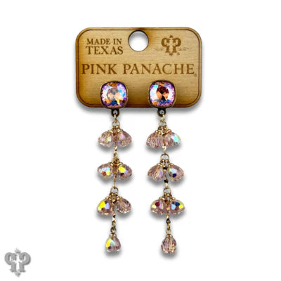 Pink Panache Gold or Silver Waterfall Bead Earrings with Austrian Crystals-Earrings-Pink Panache-Deja Nu Boutique, Women's Fashion Boutique in Lampasas, Texas