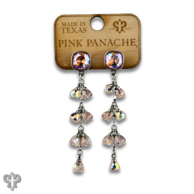 Pink Panache Gold or Silver Waterfall Bead Earrings with Austrian Crystals-Earrings-Pink Panache-Deja Nu Boutique, Women's Fashion Boutique in Lampasas, Texas